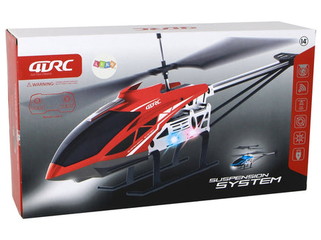 RC-helikopter 70 cm röd 2.4 GHz med gyroskop LED höjdhållning