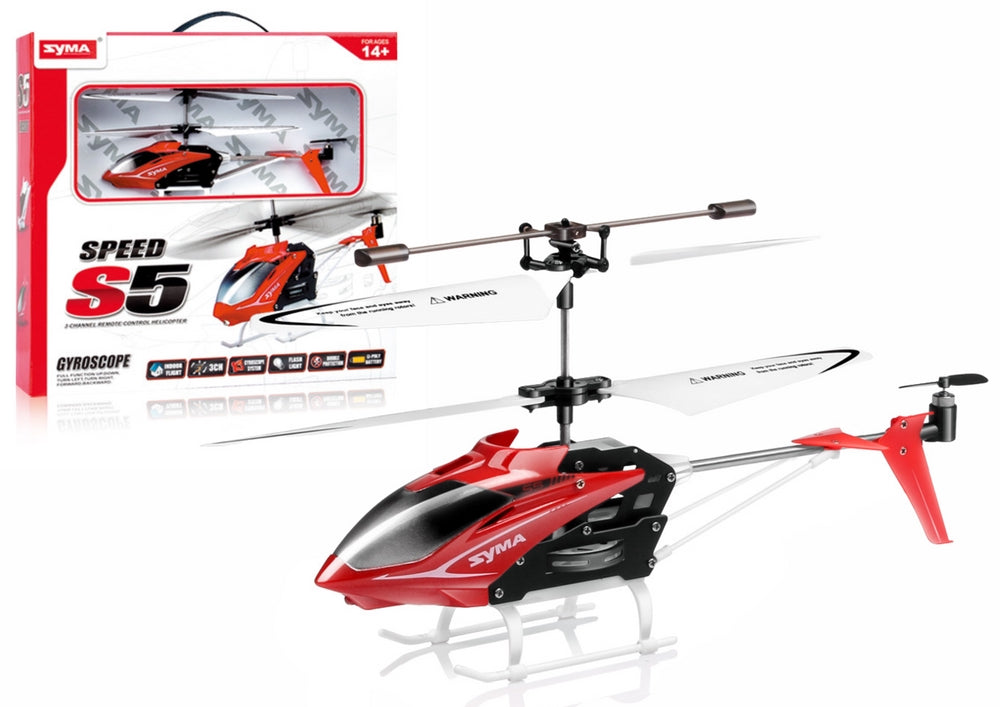 RC helikopter S5 röd 20 cm 3,7V 100mAh CE 14+ med fjärrkontroll