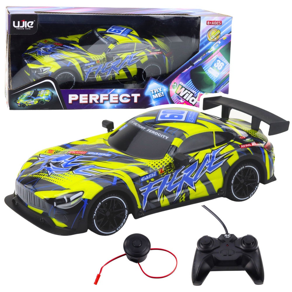 RC racingbil 27 MHz med upplyst kaross 25,5 cm inkl fjärrkontroll