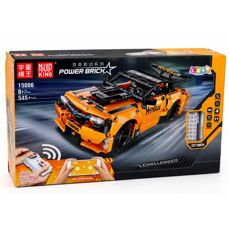 RC-sportbil byggset 545 delar orange 27 cm med fjärrkontroll & app