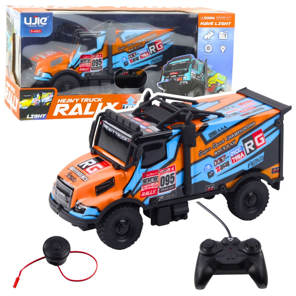 RC-truck 2,4 GHz med ljus, orange, 20 cm