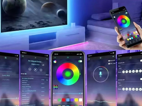 RGB LED-ljusslinga 7,5 m 50 LED USB med app och fjärrkontroll