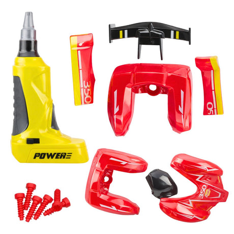 Racerbil tuningkit 36+ delar med batteridriven skruvmejsel och ljus