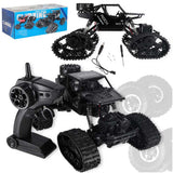 Radiostyrd RC Rock Crawler 4x4 med hjul & larvband 2.4 GHz svart