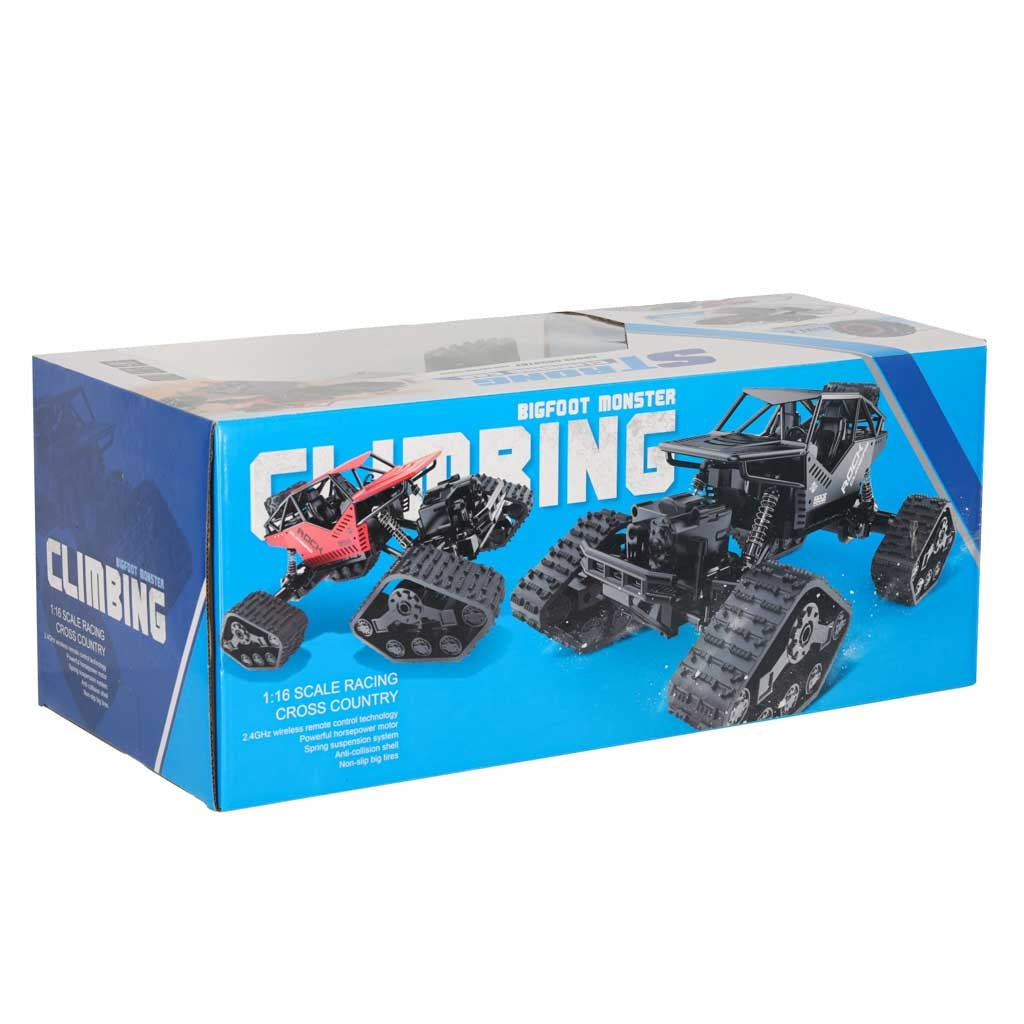 Radiostyrd RC Rock Crawler 4x4 med hjul & larvband 2.4 GHz svart