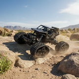 Radiostyrd RC Rock Crawler 4x4 med hjul & larvband 2.4 GHz svart