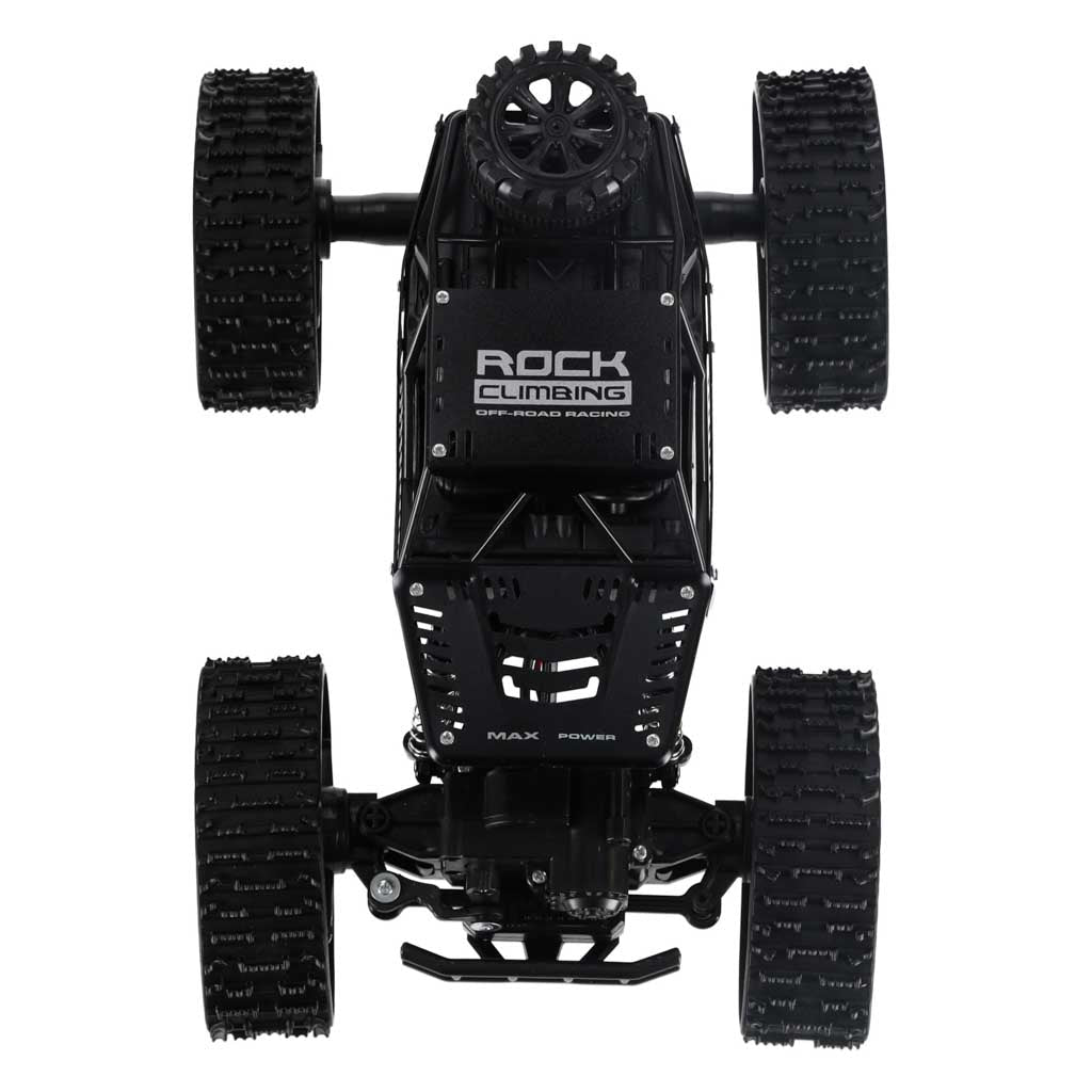 Radiostyrd RC Rock Crawler 4x4 med hjul & larvband 2.4 GHz svart