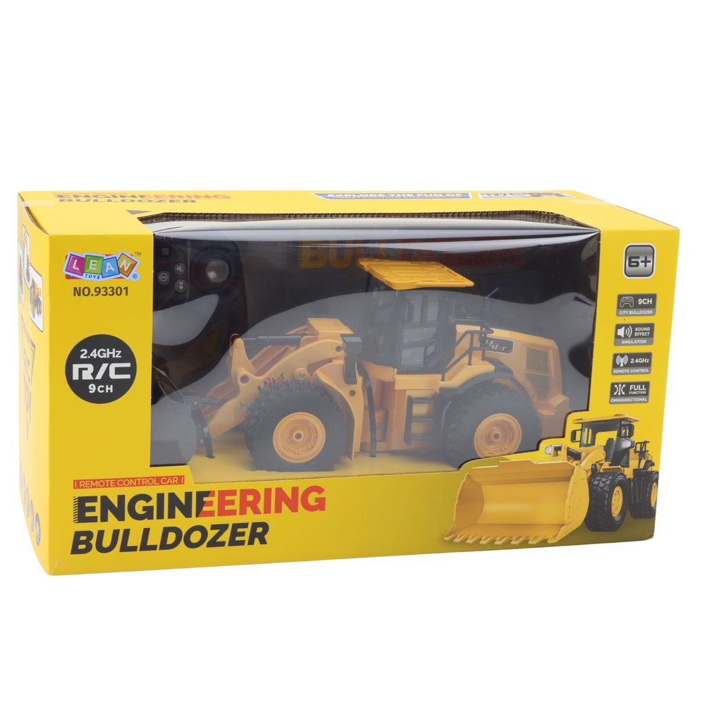 Radiostyrd RC bulldozer 6CH 2,4 GHz med skopa och USB-laddning