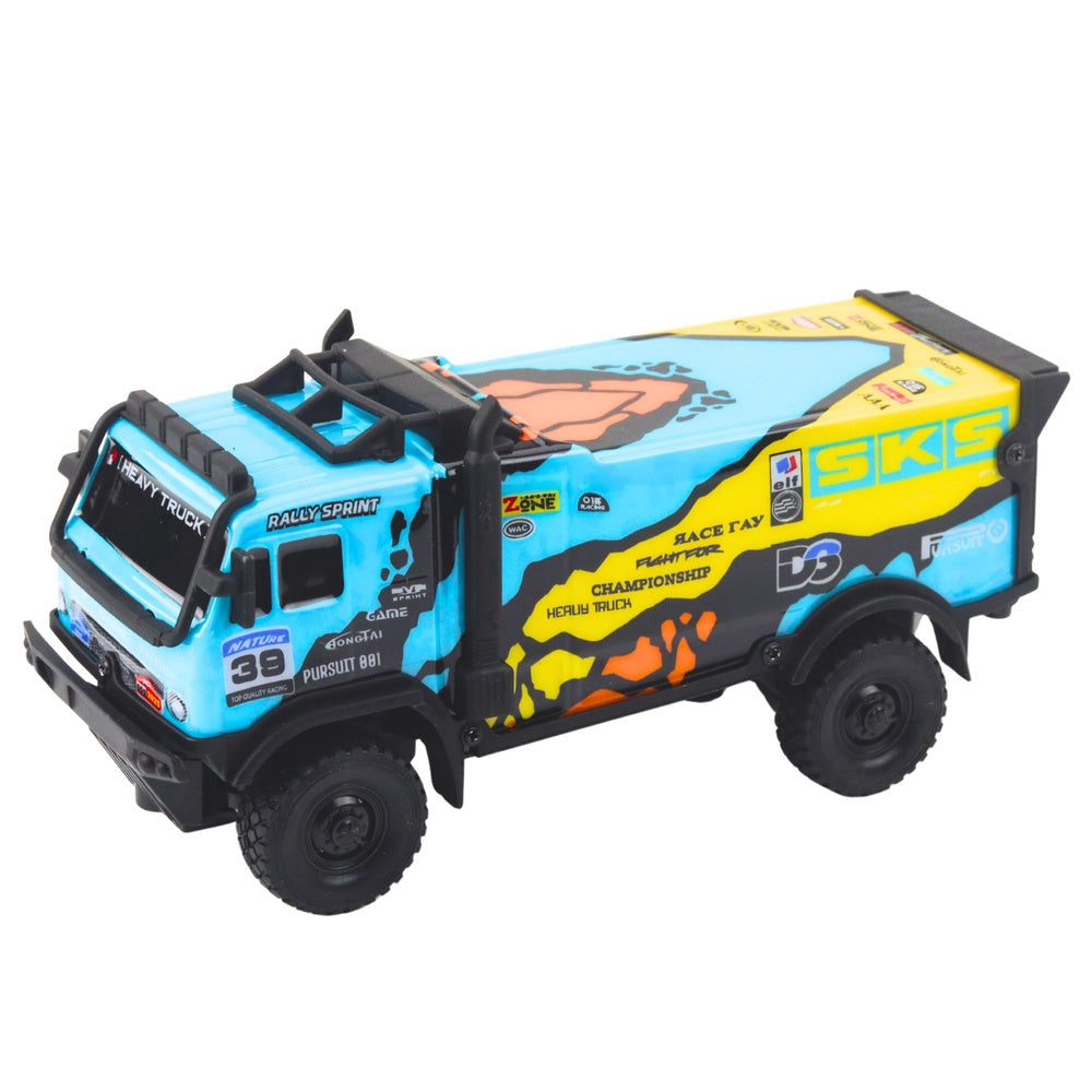 Radiostyrd RC-truck 20 cm med fjärrkontroll och horn, blå