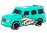 Radiostyrd bil 1:10 grön 40 cm med dinosauriegrafik och ljus