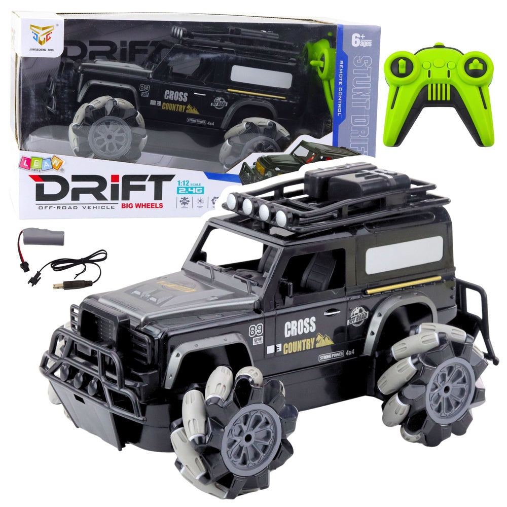 Radiostyrd bil 1:12 off-road drift 2.4GHz med LED och 360° rotation