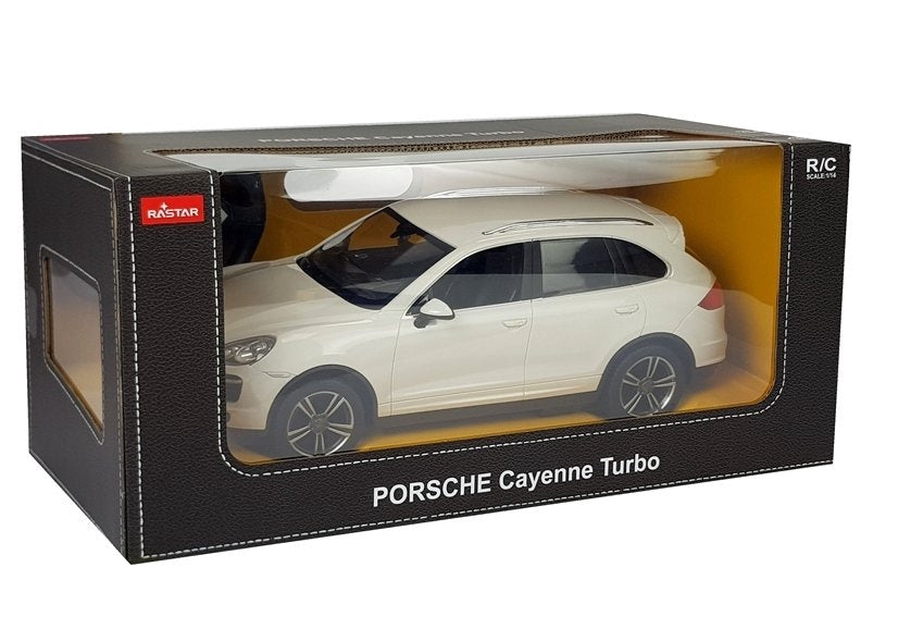 Radiostyrd bil Porsche Cayenne 1:14 vit 2,4 GHz LED-ljus