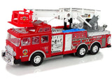 Radiostyrd brandbil med utdragbar stege 44 cm, ljud & ljus 3+
