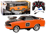Radiostyrd driftbil 1:18 2,4 GHz med ljus/ljud orange 360° drift