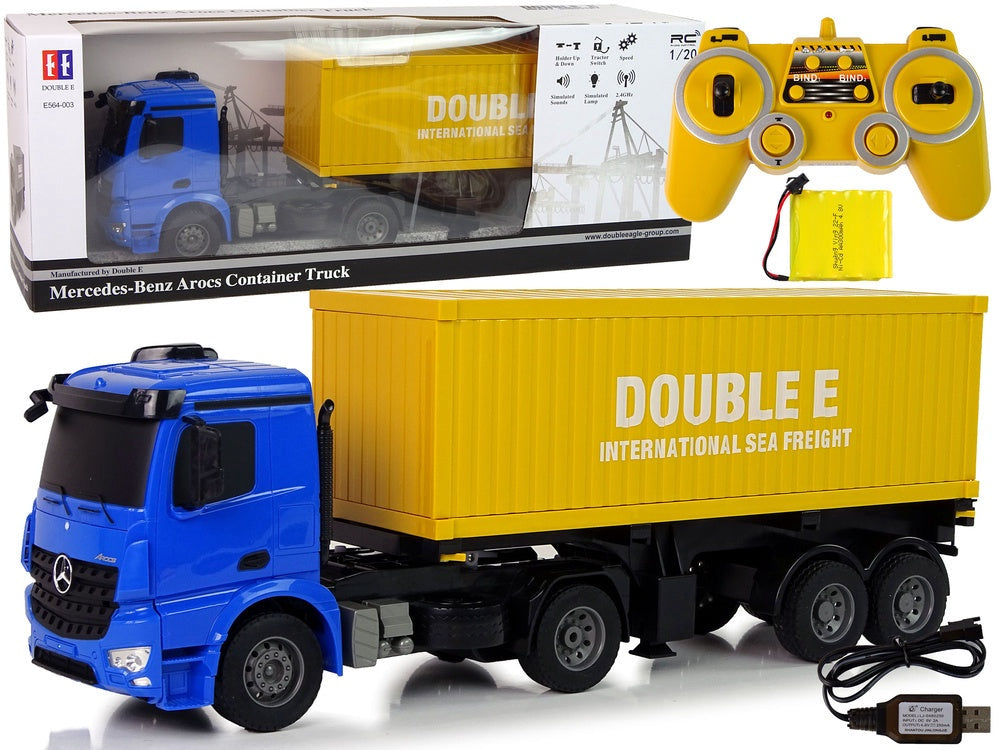 Radiostyrd lastbil Mercedes Arocs 1:20 58 cm 2,4 GHz med trailer