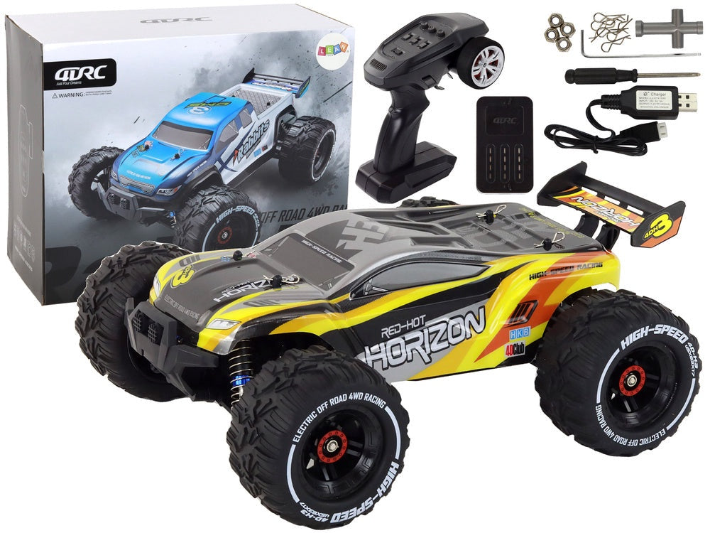 Radiostyrd off-road bil 4WD 30 km/h LED gul 1400 mAh 30 cm