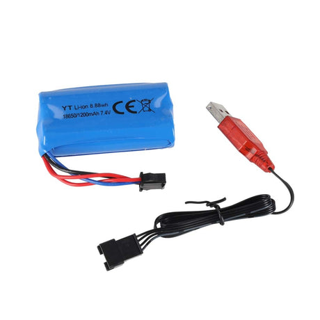 Radiostyrd offroad pickup 1:8 4WD 2.4GHz 7,4V LED 45cm + minibils