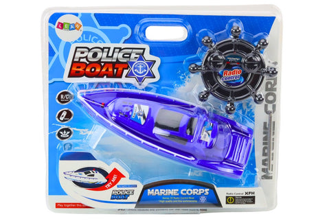 Radiostyrd polisbåt 26 cm 27 MHz RC leksaksbåt, batteridriven