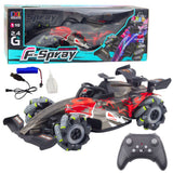 Radiostyrd racingbil 1:10 2.4GHz med ånga, LED och 360° snurr