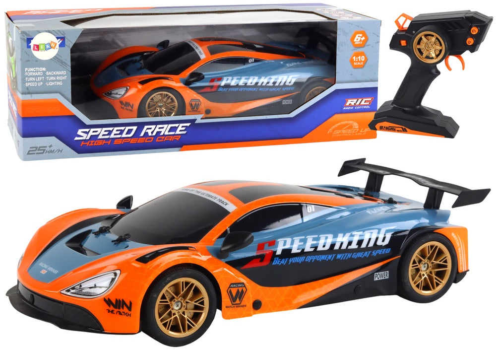 Radiostyrd sportbil 1:10 25 km/h 2.4G med ljus och 7.4V batteri