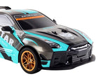 Radiostyrd sportbil 1:10 25 km/h 2.4G turkos/svart med 7.4V batteri