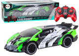 Radiostyrd sportbil 1:10 25 km/h LED 2.4G grön, 6xAA
