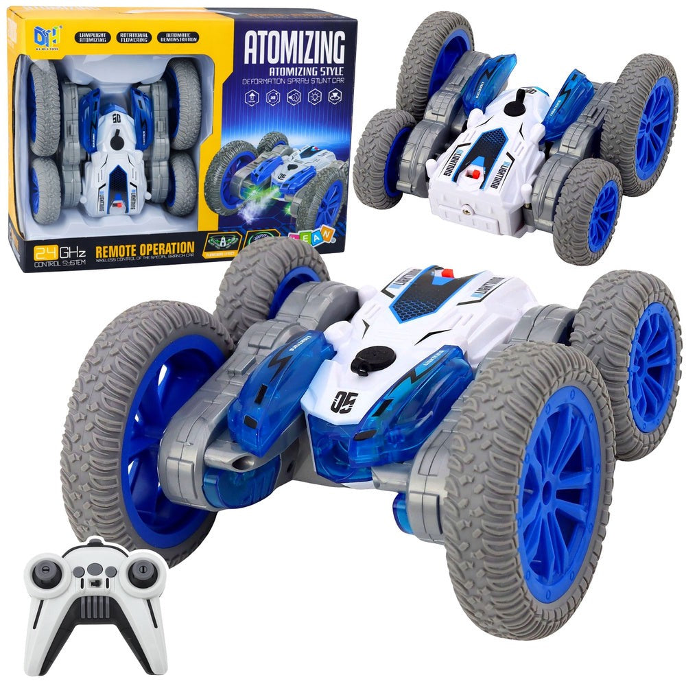 Radiostyrd stuntbil 2.4GHz 360° LED-ljus uppladdningsbar 14 cm