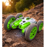 Radiostyrd stuntbil 2.4GHz 360° dubbelsidig drift LED ångeffekt