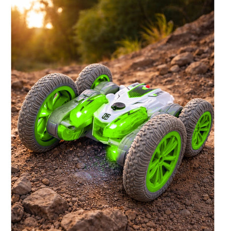 Radiostyrd stuntbil 2.4GHz 360° dubbelsidig drift LED ångeffekt