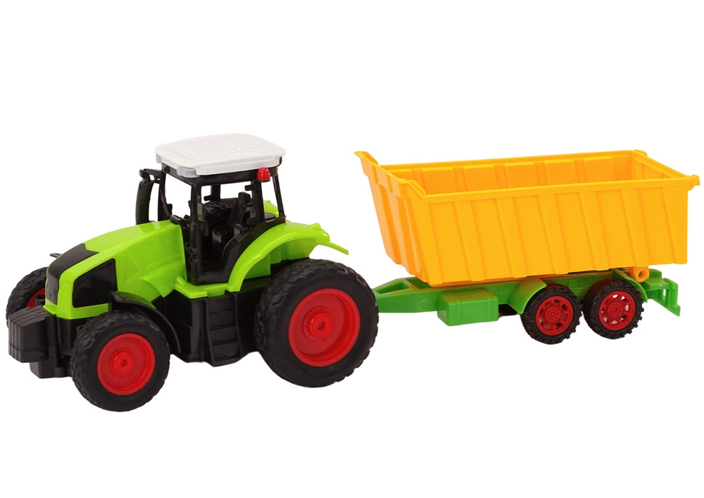 Radiostyrd traktor med släp 1:16 grön/gul inkl batteri och laddare