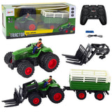 Radiostyrd traktor med släp och gafflar 2.4 GHz 1:24 42 cm