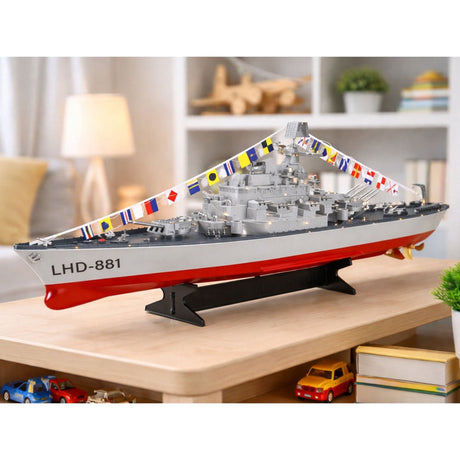 Radiostyrt RC krigsfartyg 60 cm 4-kanals 10 km/h LED 7,4V 1500mAh