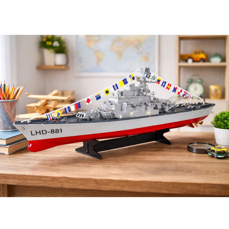 Radiostyrt RC krigsfartyg 60 cm 4-kanals 10 km/h LED 7,4V 1500mAh