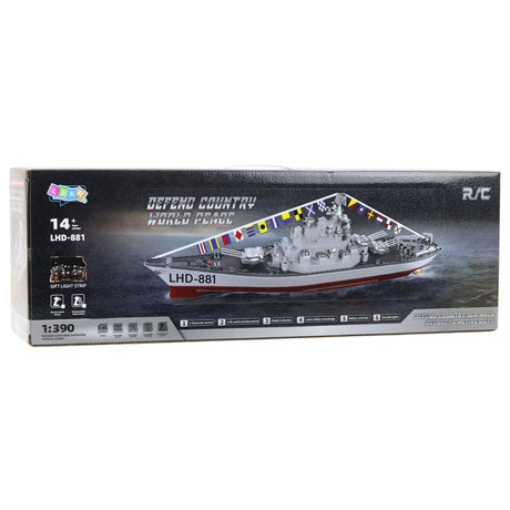 Radiostyrt RC krigsfartyg 60 cm 4-kanals 10 km/h LED 7,4V 1500mAh