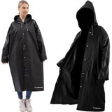 Regnjacka EVA lång med huva svart 110 cm unisex