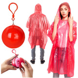 Regnponcho i nyckelring, vattentät folie, röd behållare 6,5 cm