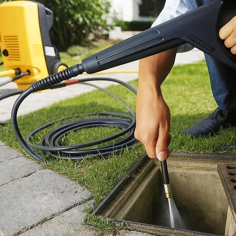 Rengöringsslang för högtryckstvätt 20 m med 4 adaptrar, 138 bar