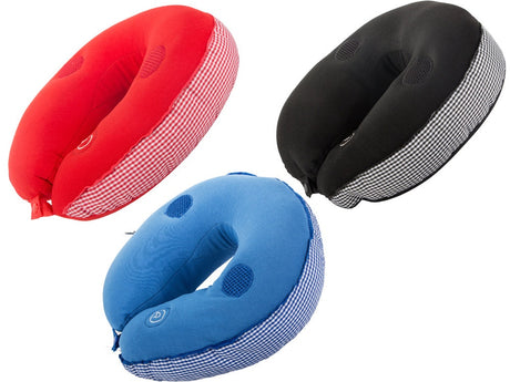 Resekudde nackkudde med vibrationsmassage och högtalare 27x26 cm