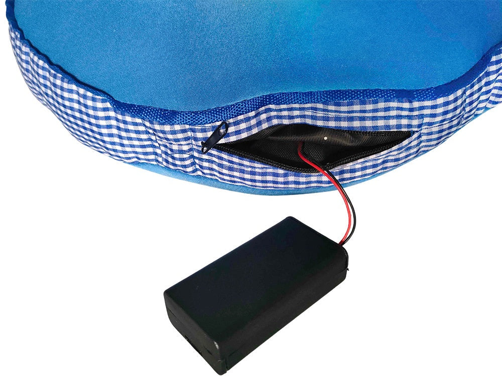 Resekudde nackkudde med vibrationsmassage och högtalare 27x26 cm