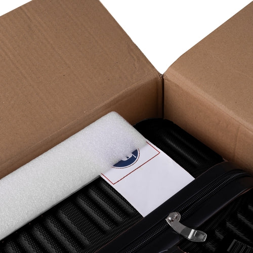 Resväska set 3-pack svart ABS med 4 hjul och kombinationslås