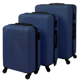 Resväskset 3-pack ABS marinblå 54/65/74 cm med 360° hjul kodlås