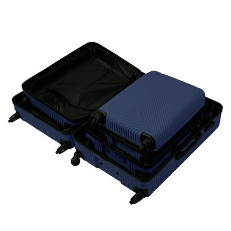 Resväskset 3-pack ABS marinblå 54/65/74 cm med 360° hjul kodlås