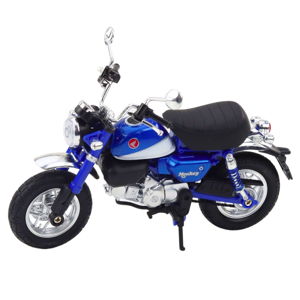 Retro motorcykelmodell blå 14,5 cm metall/plast med belysning