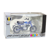 Retro motorcykelmodell blå 14,5 cm metall/plast med belysning