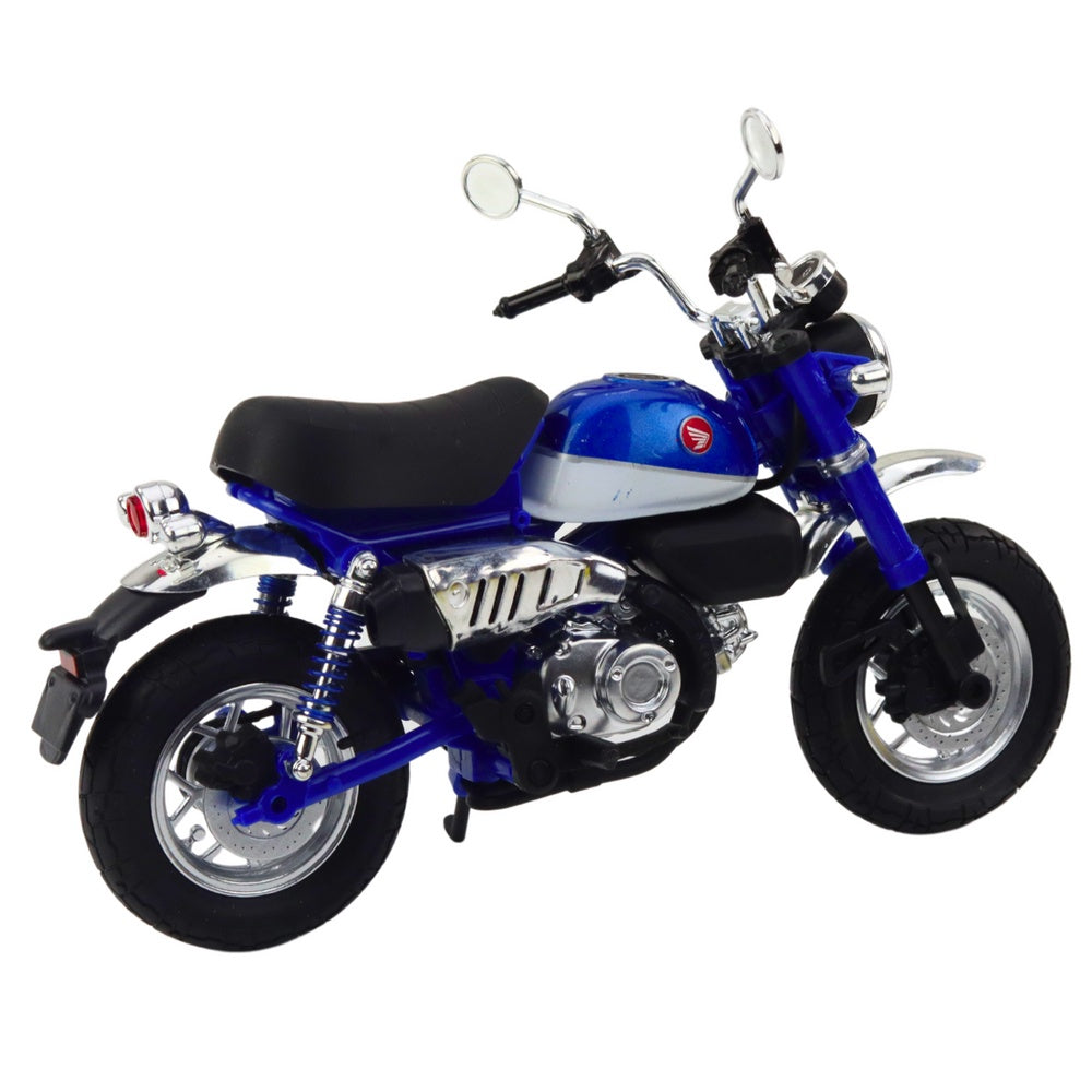 Retro motorcykelmodell blå 14,5 cm metall/plast med belysning