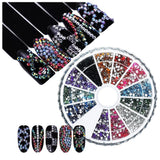 Rhinestones Glitterstenar i Förvaringsask för Nail Art Dekoration