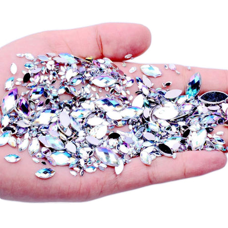 Rhinestones för naglar mixade storlekar 7 stl ca 600 st