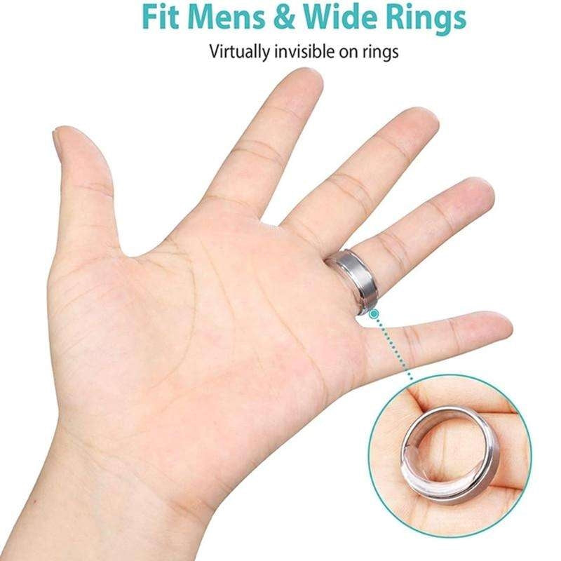 Ringjusterare i silikon 8-pack transparent, för ringbredd 1–10 mm