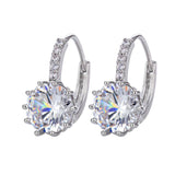 Ringörhängen metall 1,5 cm med diamant 1 cm, silver eller guld