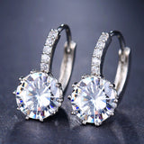 Ringörhängen metall 1,5 cm med diamant 1 cm, silver eller guld